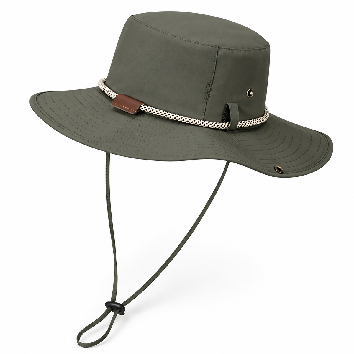 Chapeau randonnée grande taille vert armée – packshot