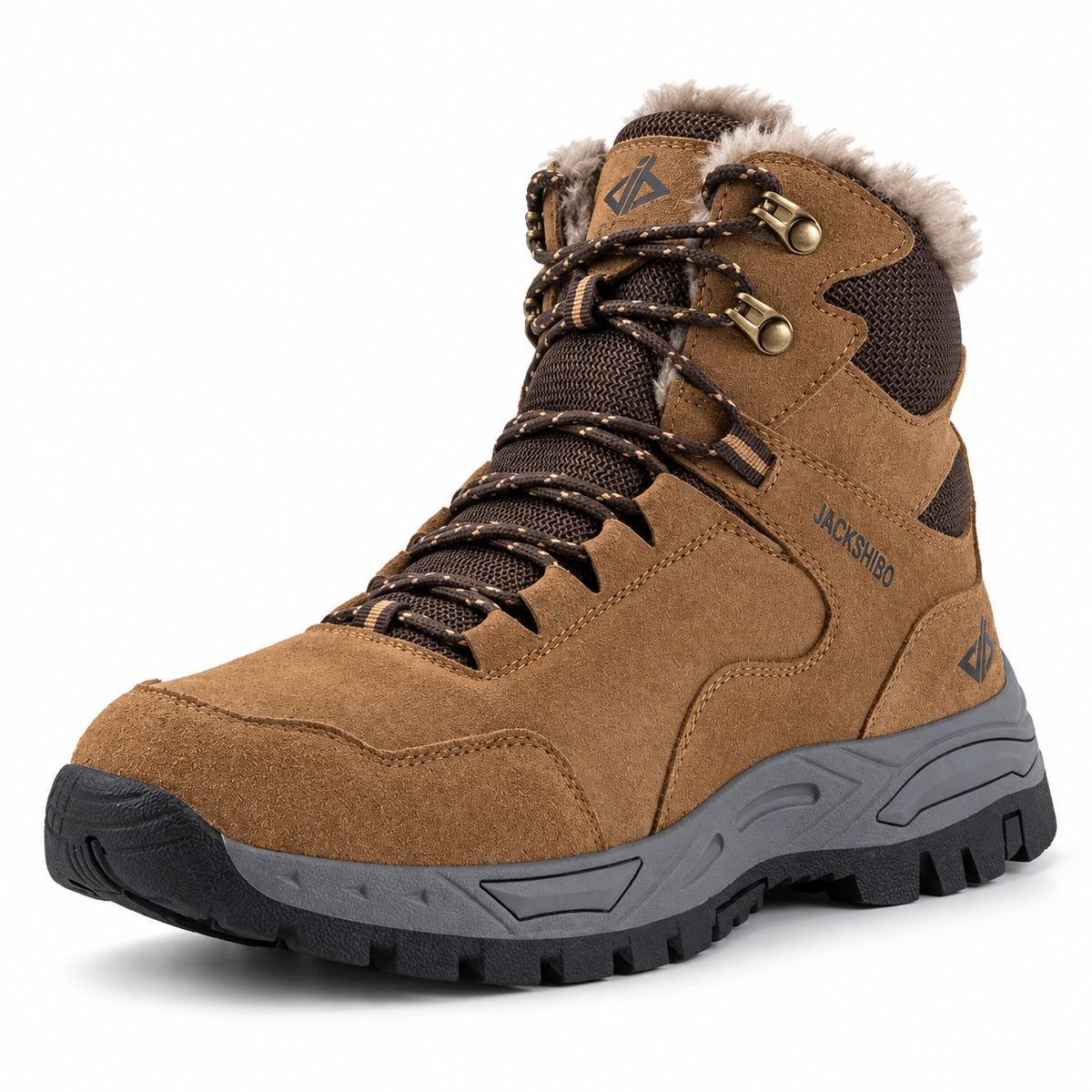 Chaussure randonnée homme marron – vue trois-quarts sur fond blanc