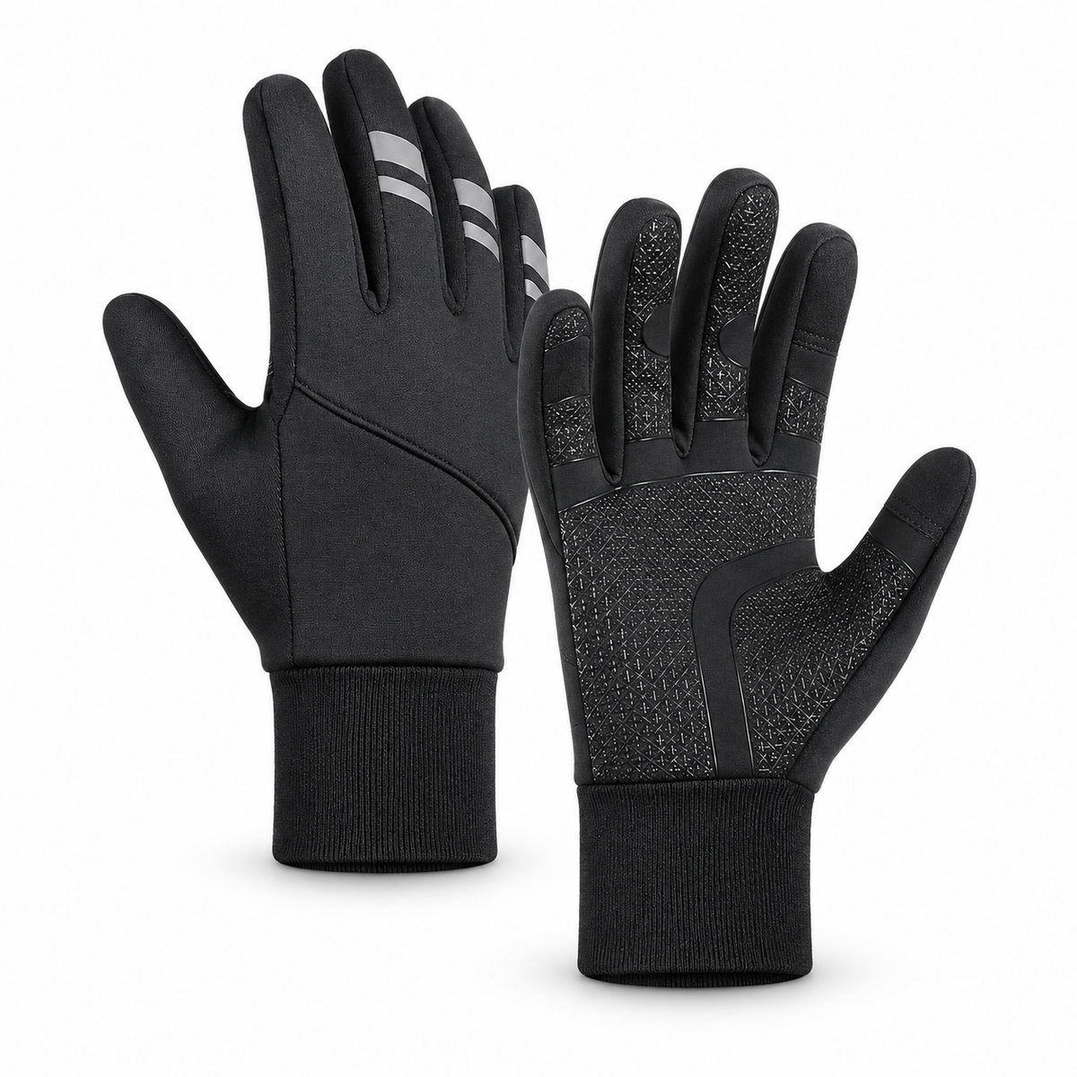 Gant pour bâton de randonnée noir – paire complète, dos et paume