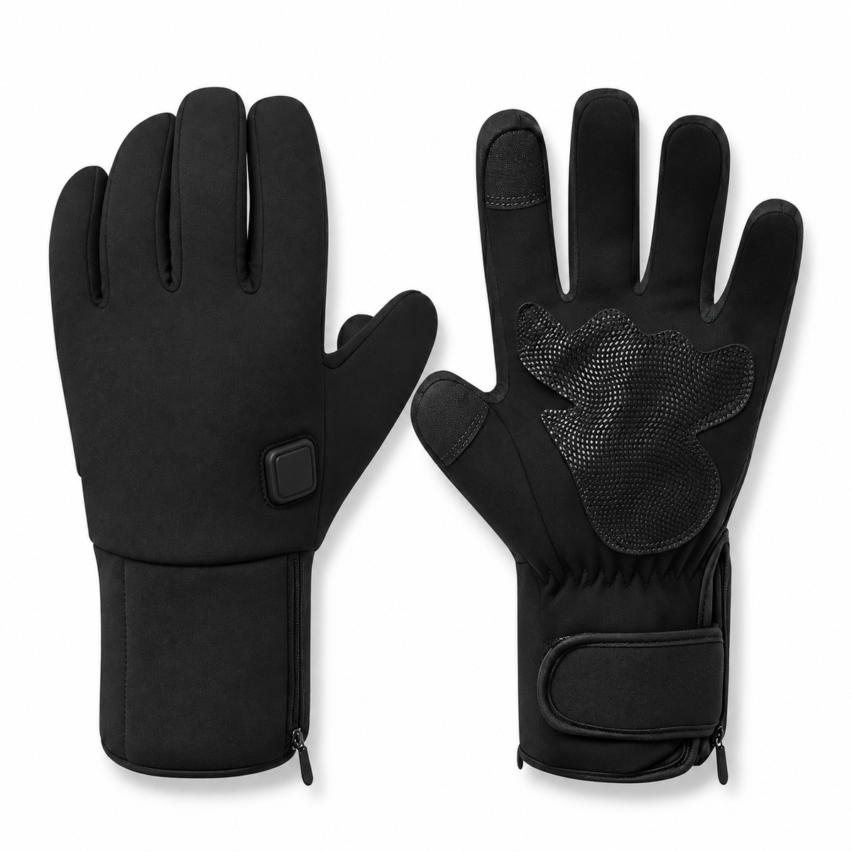 Gants de ski chauffants femme noirs – paire complète