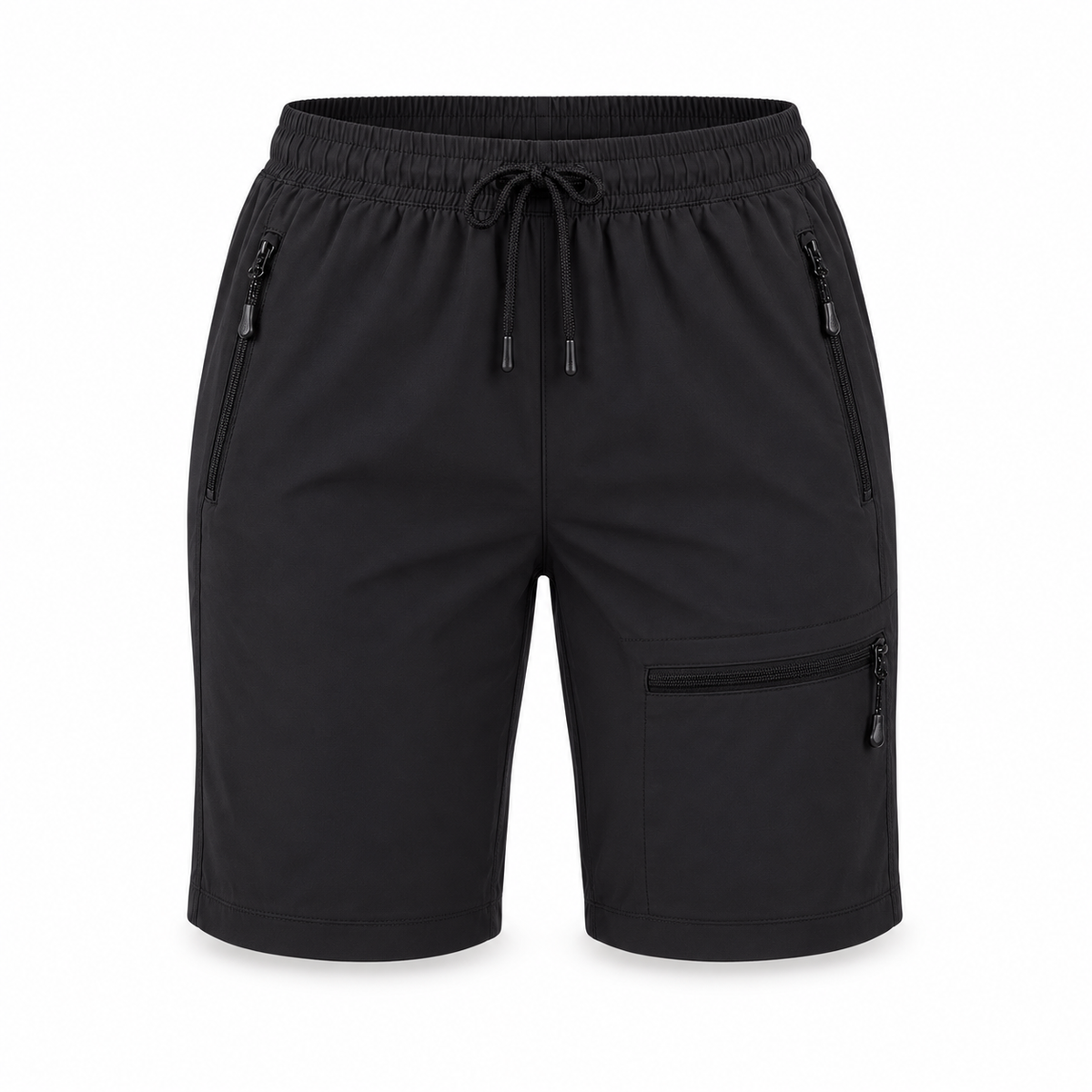 Mini short de randonnée noir – packshot de face