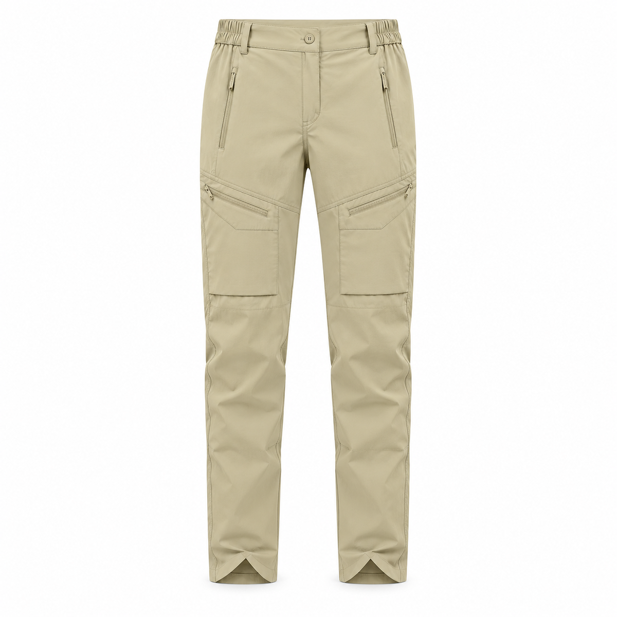 Pantalon cargo randonnée femme beige – packshot face