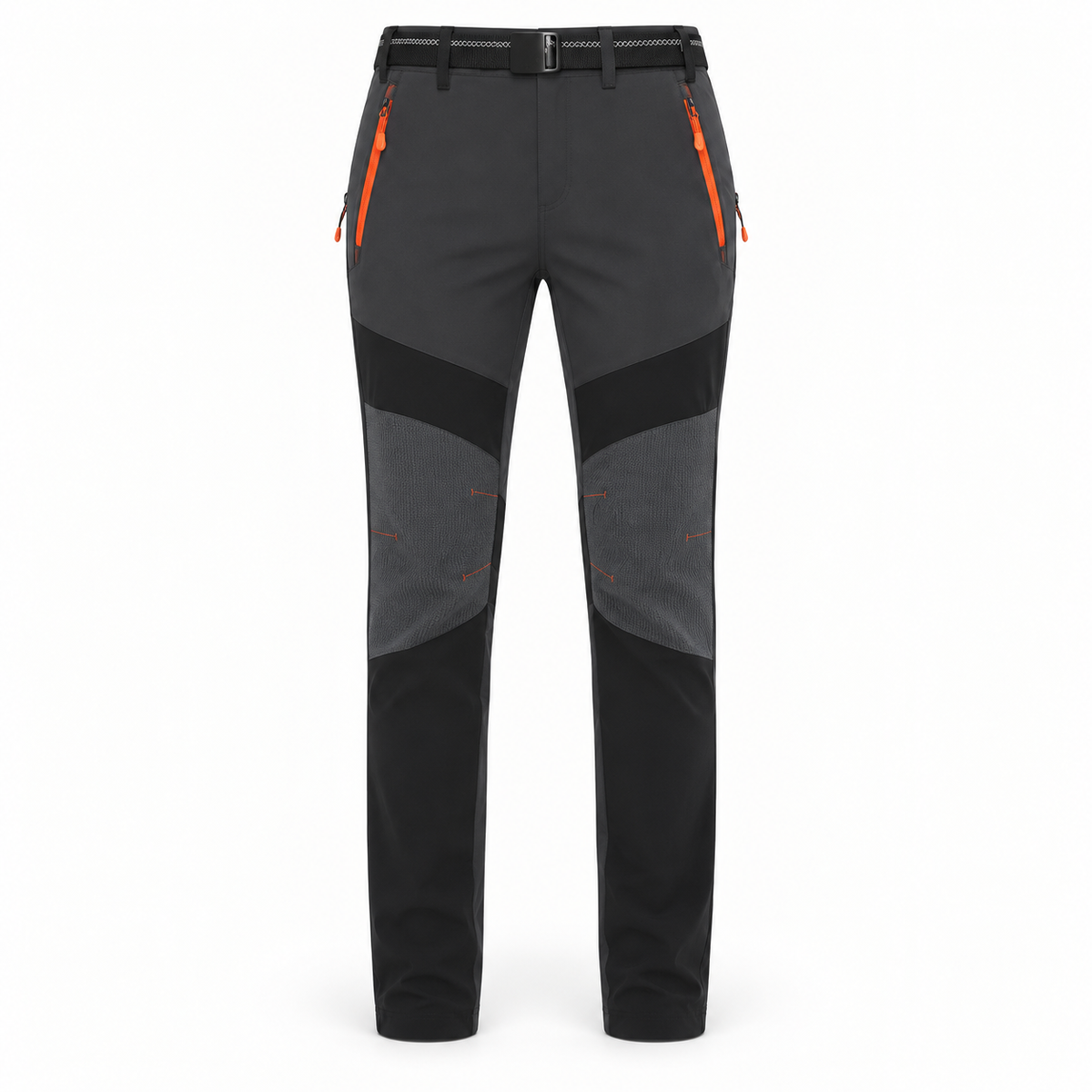 Pantalon fuseau de randonnée gris – vue de face sur fond blanc