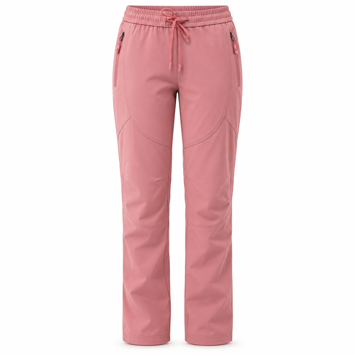 Pantalon randonnée anti moustique femme rose poudré – vue de face sur fond blanc
