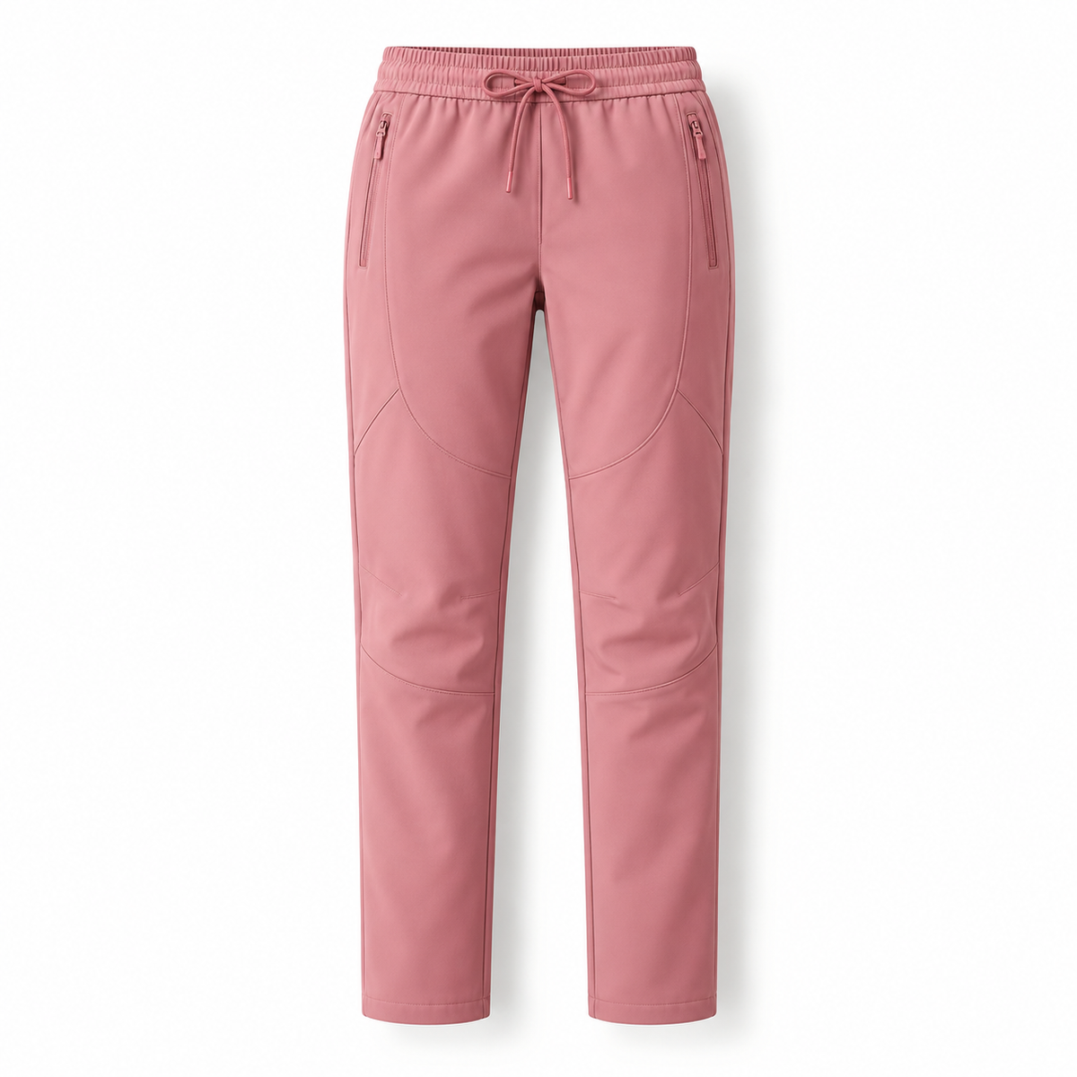 Pantalon randonnée automne femme rose poudré – packshot face
