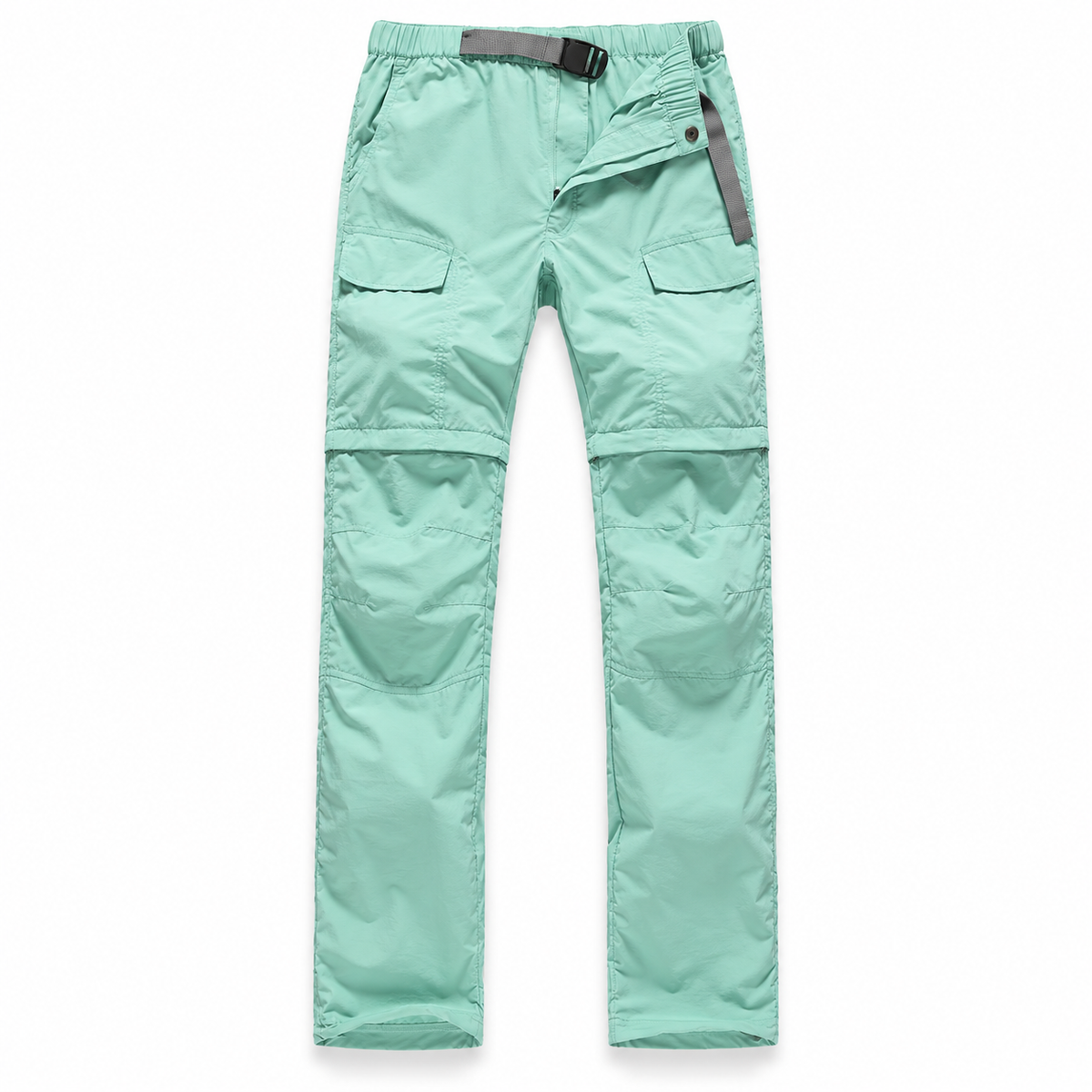 Pantalon randonnée écologique convertible vert clair – vue de face
