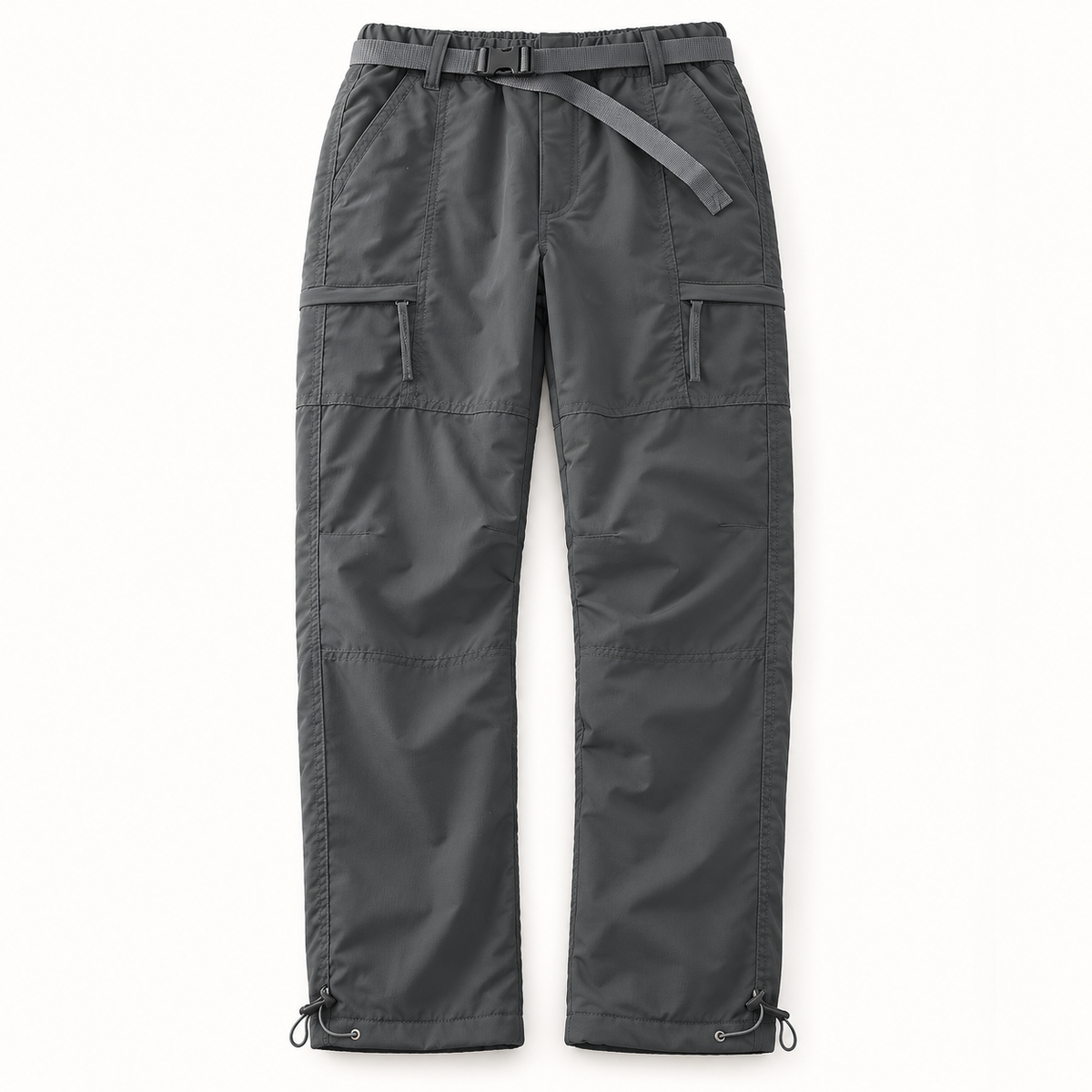 Pantalon randonnée femme coton gris – vue de face sur fond blanc