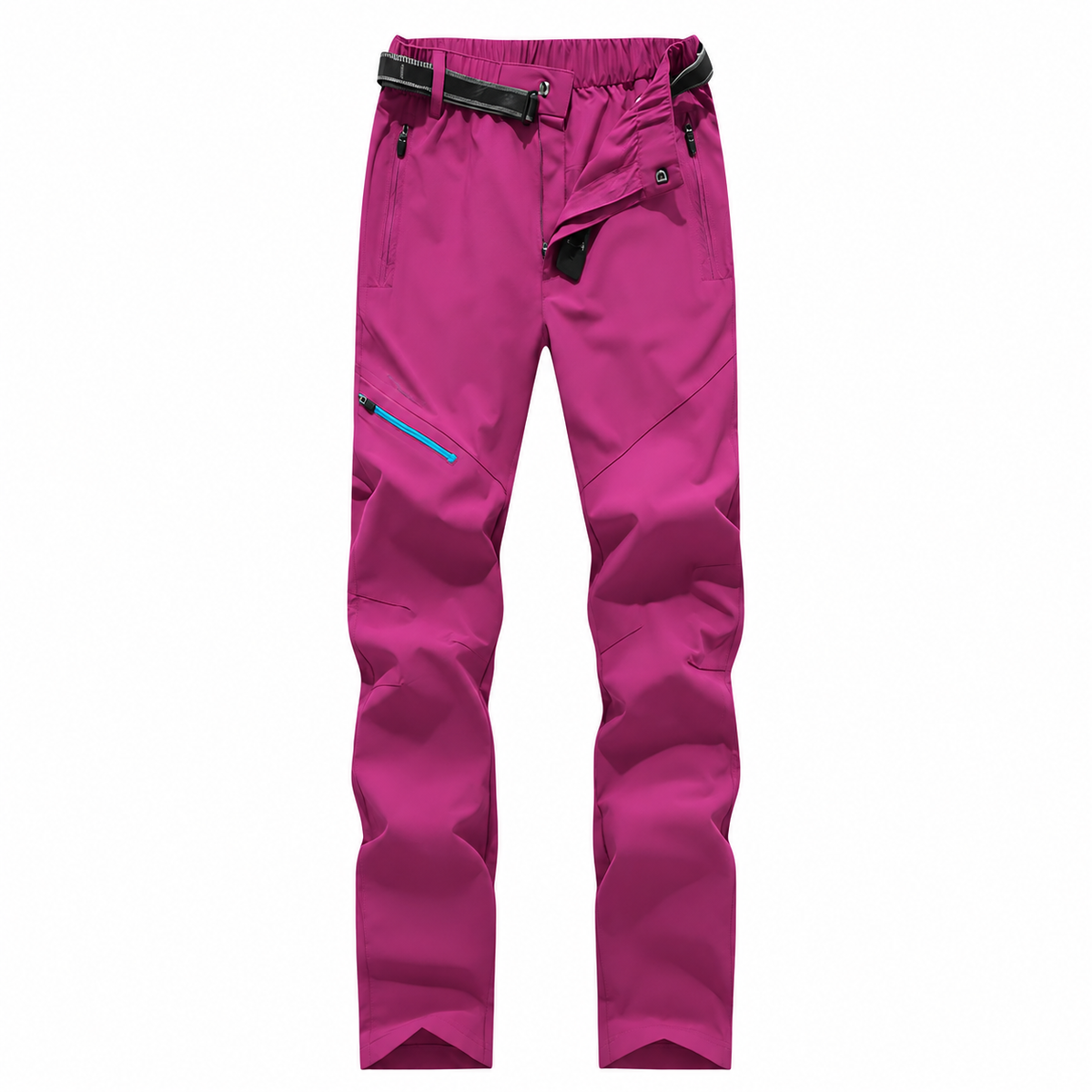 Pantalon randonnée femme grande taille violet fuchsia — packshot frontal