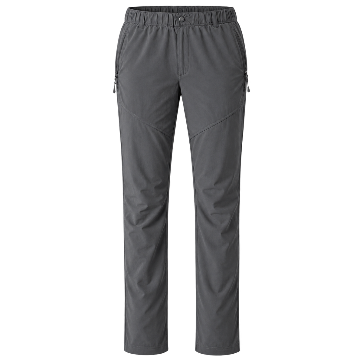 Pantalon randonnée femme taille élastique gris — packshot frontal