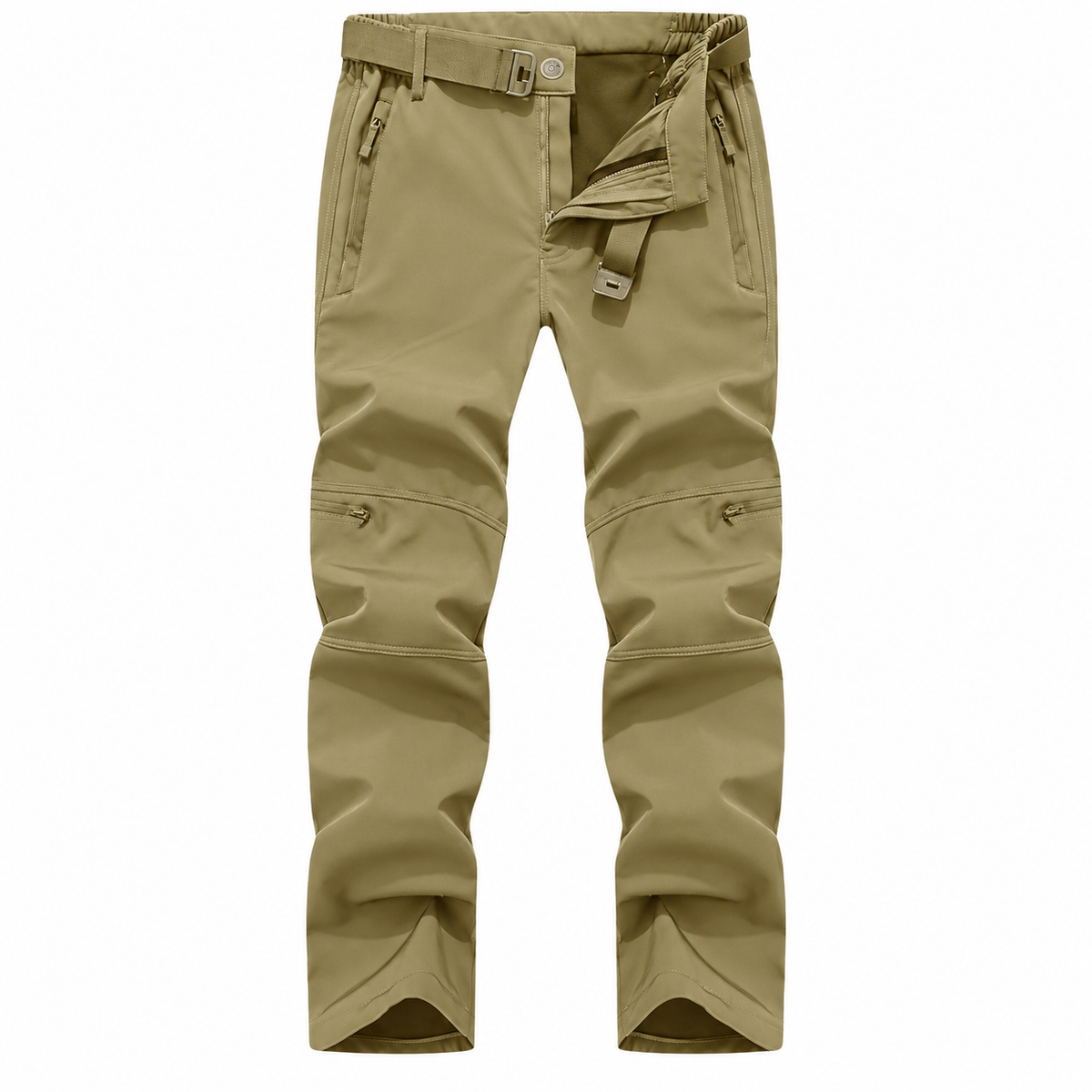 Pantalon randonnée marron kaki homme – vue de face sur fond blanc