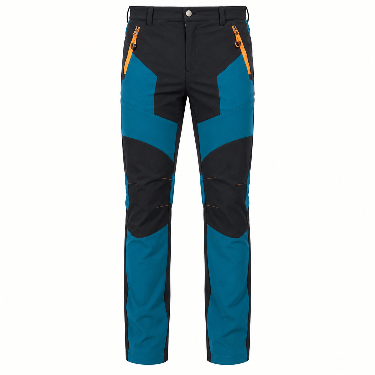 Pantalon randonnée respirant bleu et noir — packshot frontal