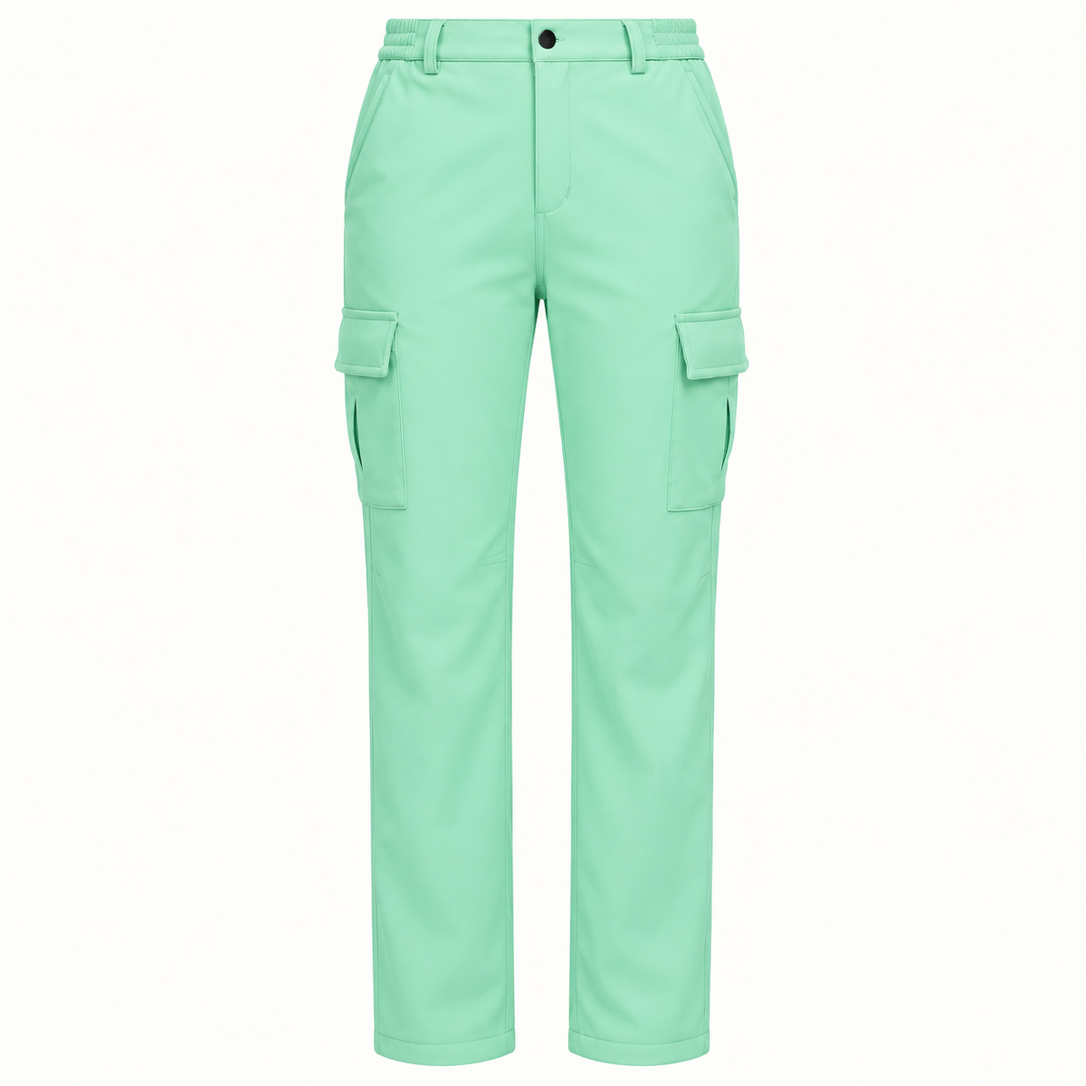 Pantalon randonnée softshell femme vert – vue de face sur fond blanc