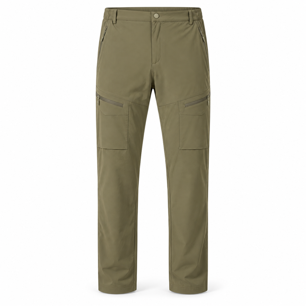 Pantalon randonnée tropicale olive – vue de face sur fond blanc