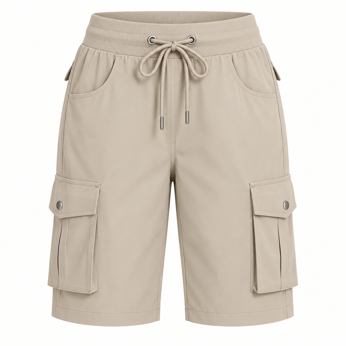 Short cargo randonnée femme beige – packshot de face