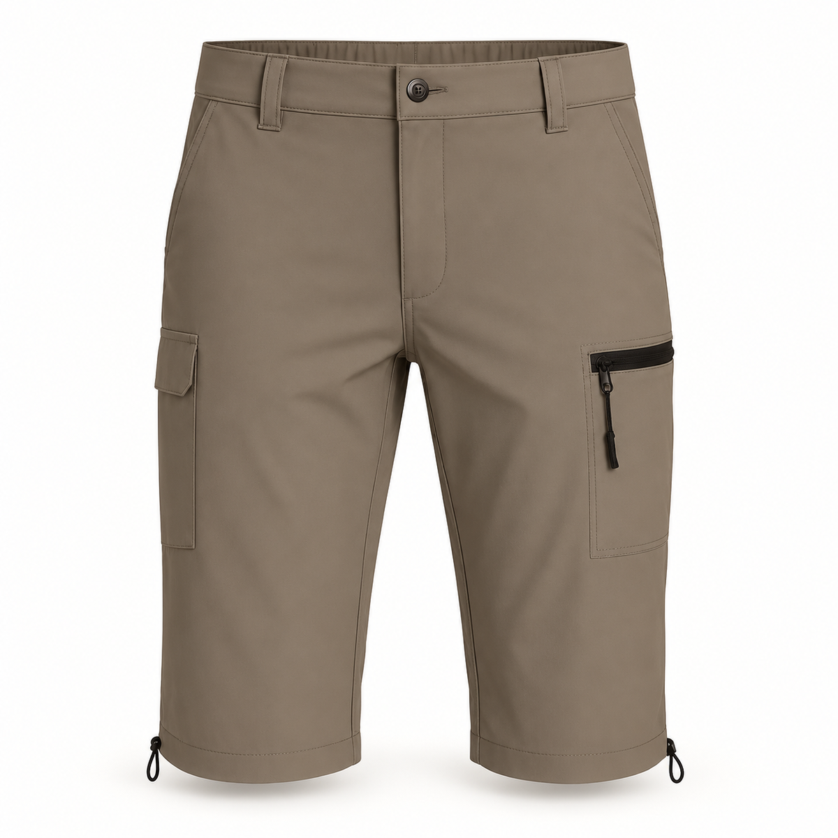 Short long randonnée homme kaki – vue de face