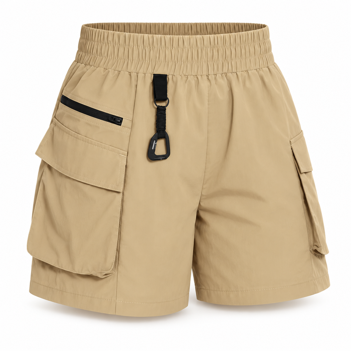 Short randonnée femme petite taille beige – packshot de face