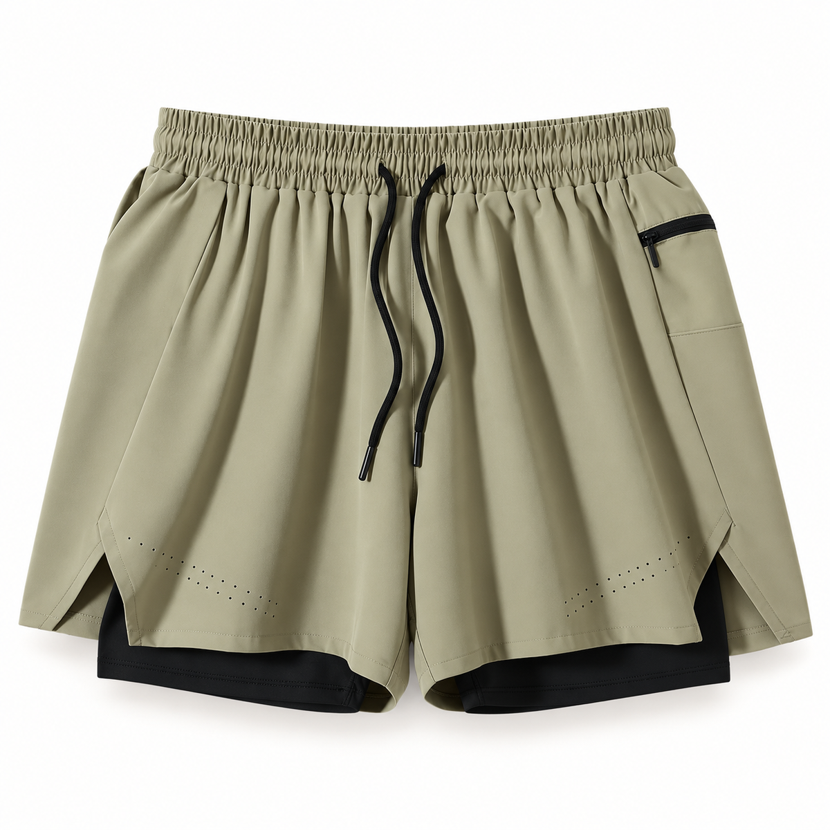 Short de randonnée homme séchage rapide noir – packshot face