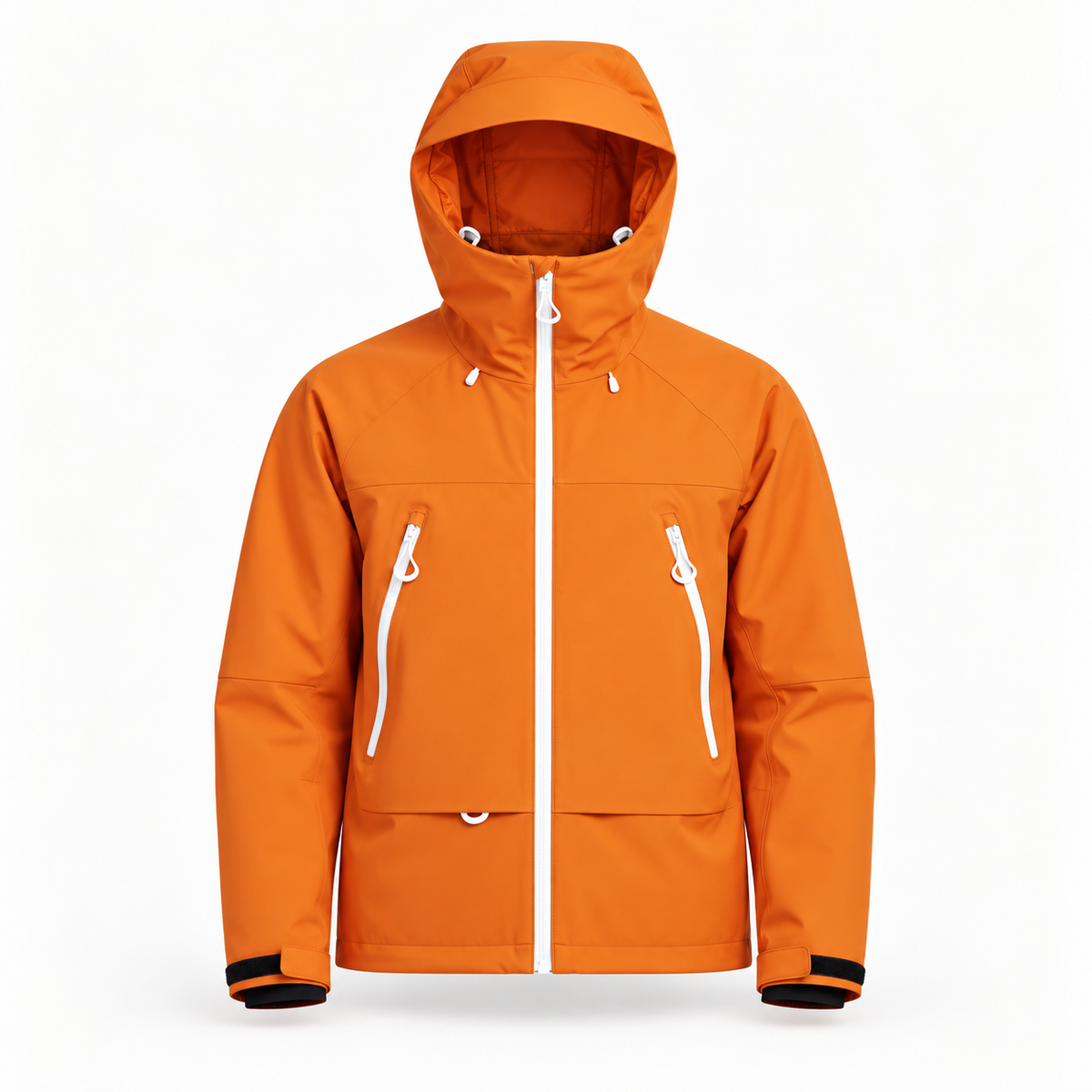 Veste Coupe Vent Randonnée Homme orange – vue de face