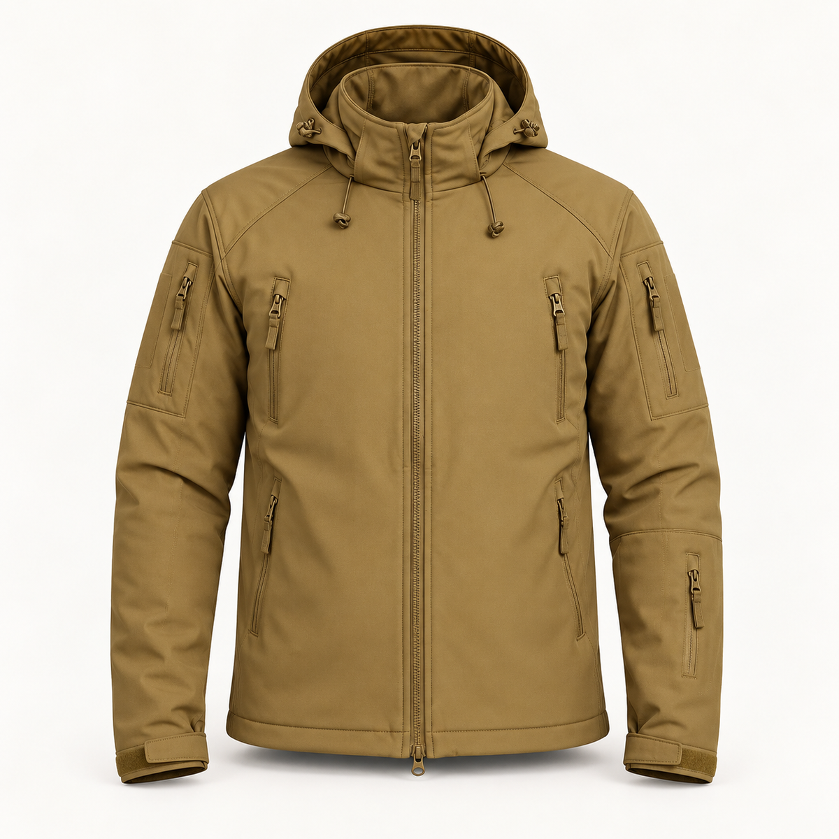 Veste de randonnée raquettes homme marron – packshot de face