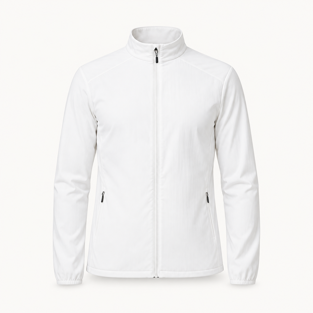 Veste marche nordique blanche – vue de face sur fond blanc