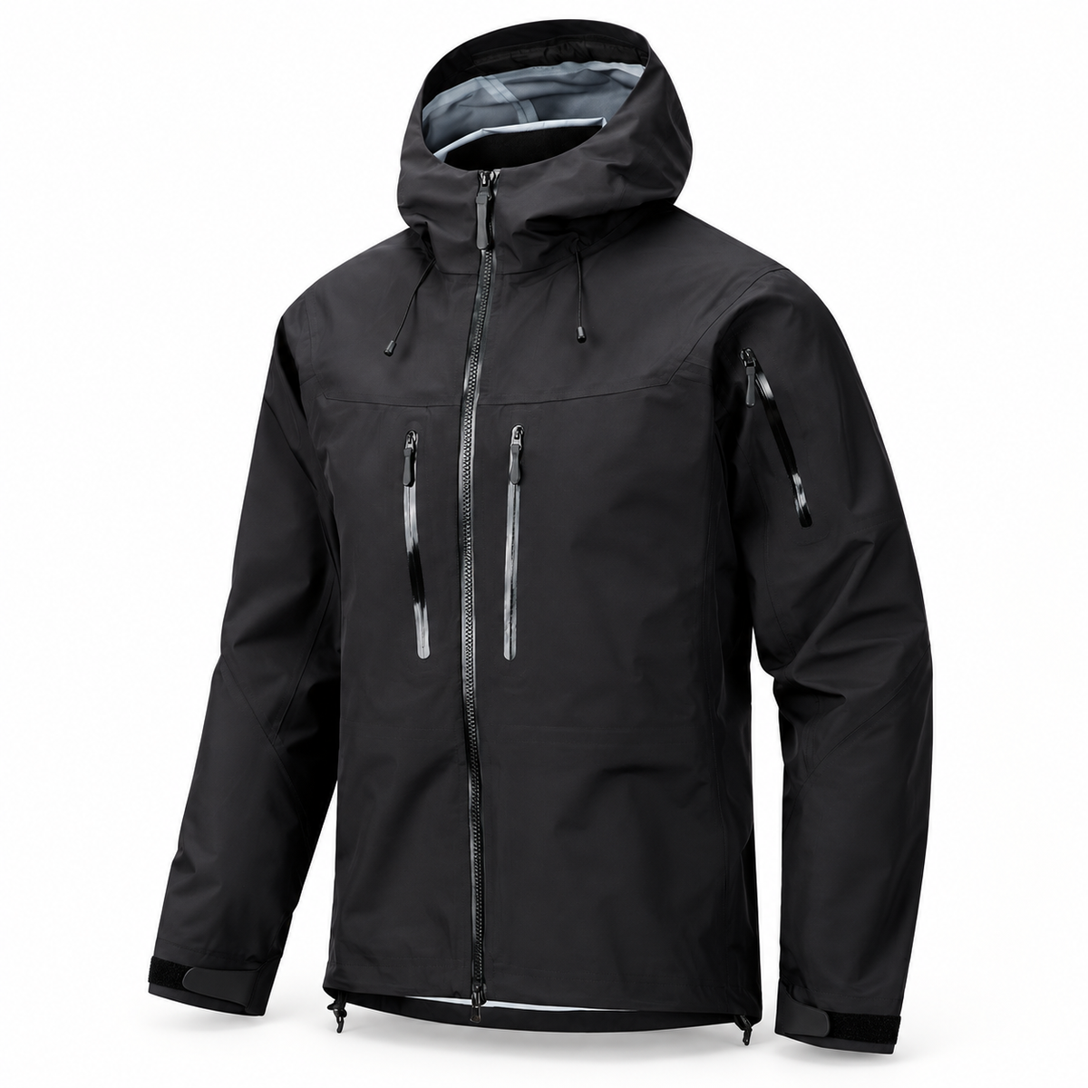 Veste randonnée 3 en 1 homme noire – vue trois-quarts
