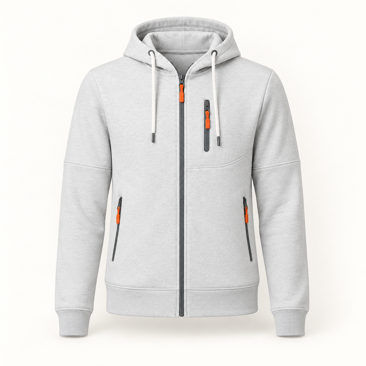 Veste randonnée hoodie blanche – vue de face
