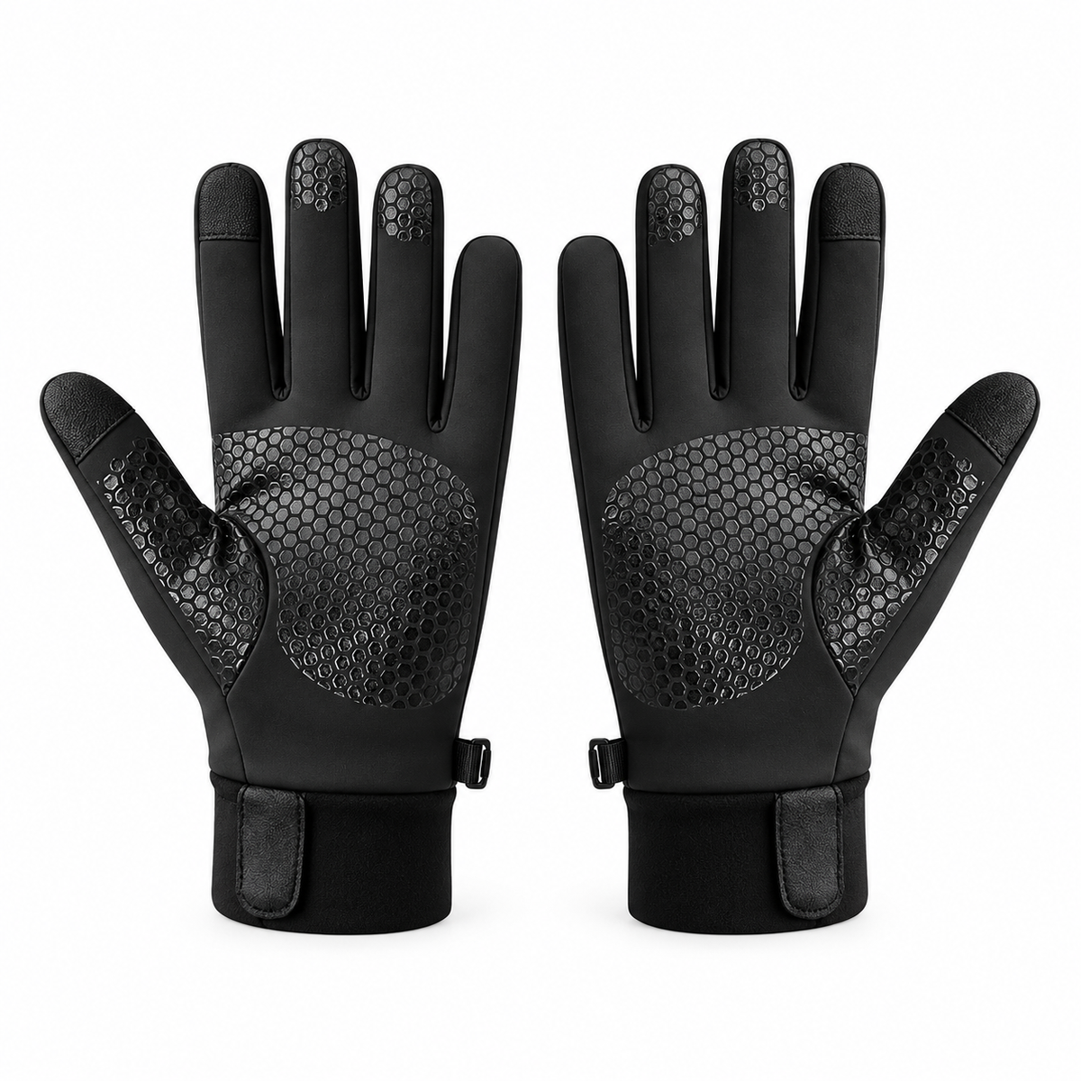 Gants chauds femme noirs – paumes renforcées