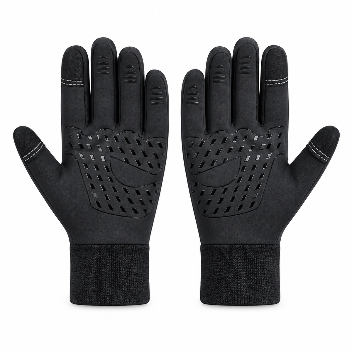 Gants de ski chauds noirs – deux paumes renforcées