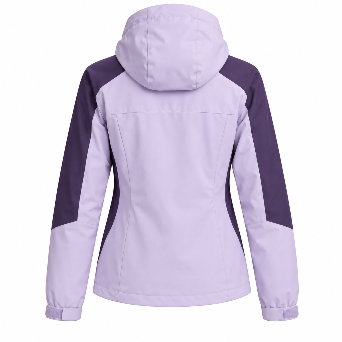 Veste randonnée raquette femme lavande vue de dos avec capuche