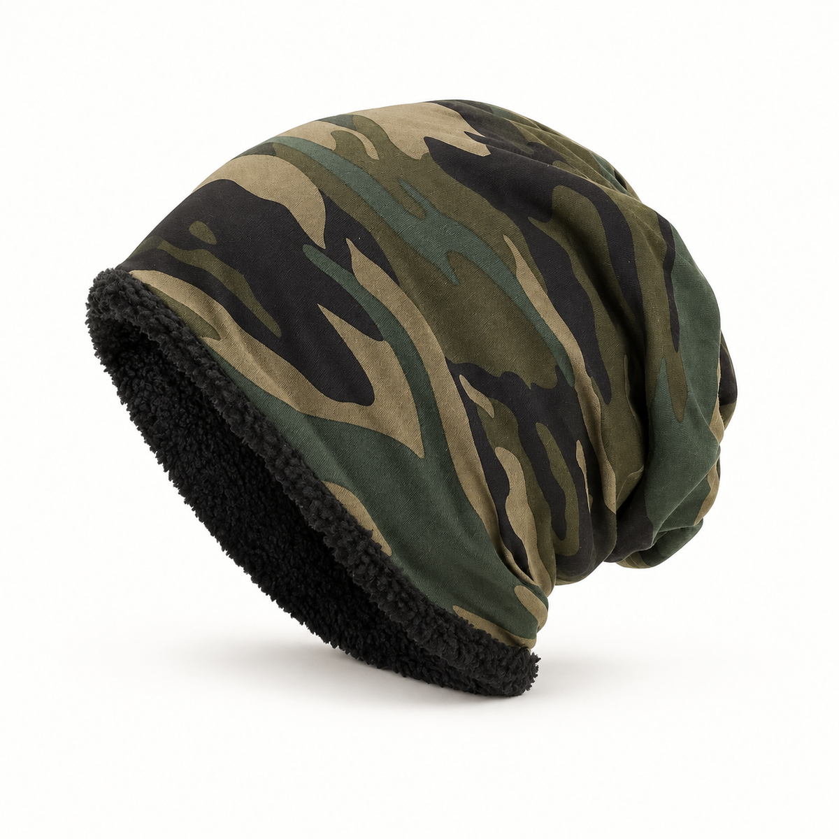 Bonnet randonnée hiver vert armé – vue de profil