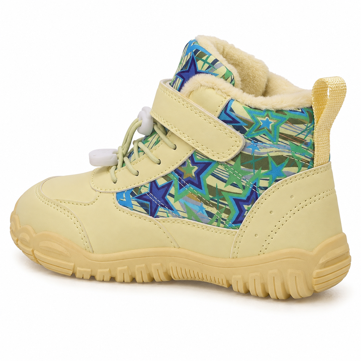 Botte randonnée imperméable femme jaune – vue arrière et col