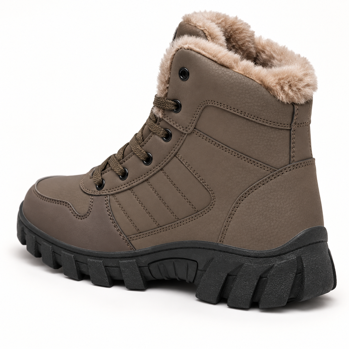 Botte randonnée marron kaki – vue arrière trois-quarts
