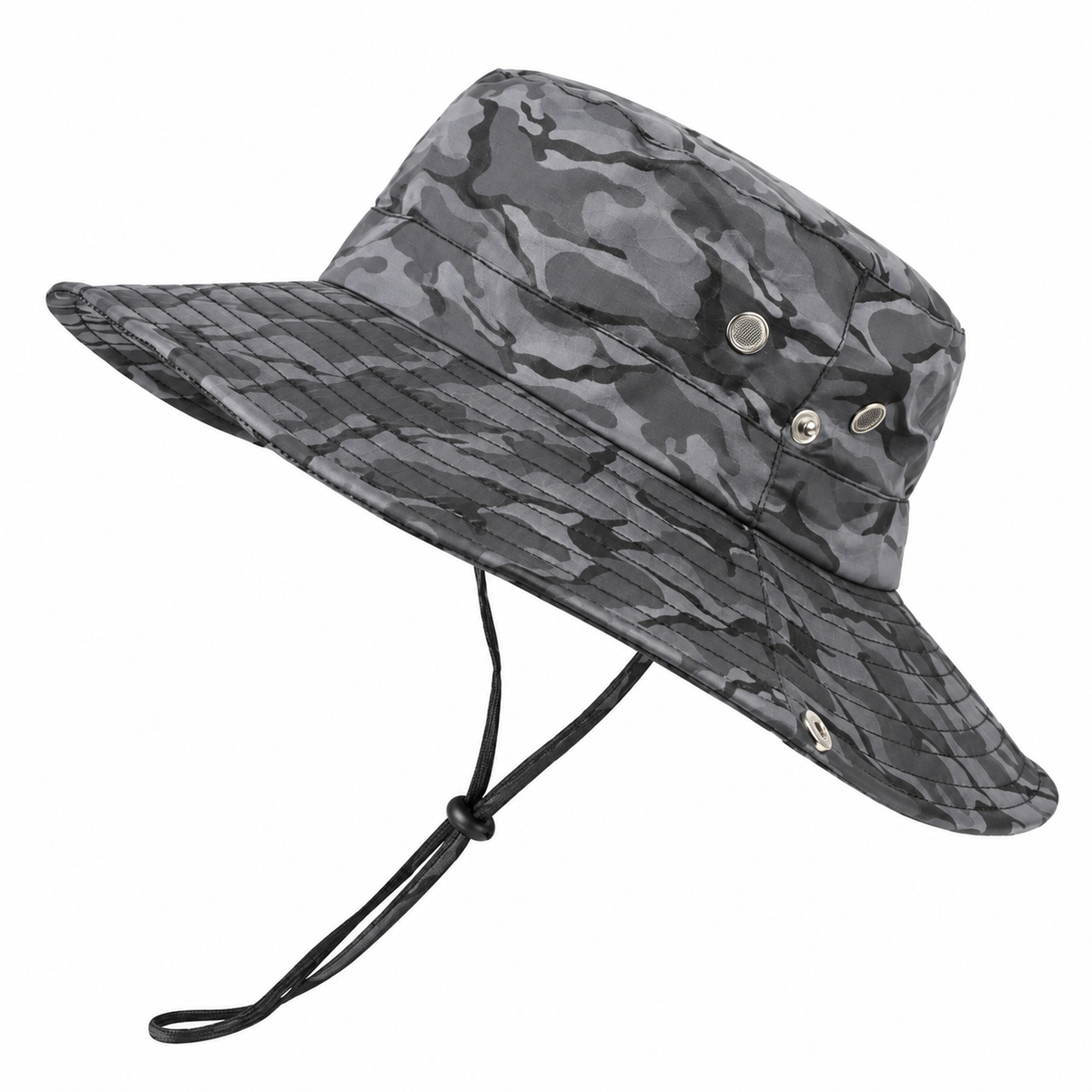 Chapeau de randonnée ventilé gris – profil