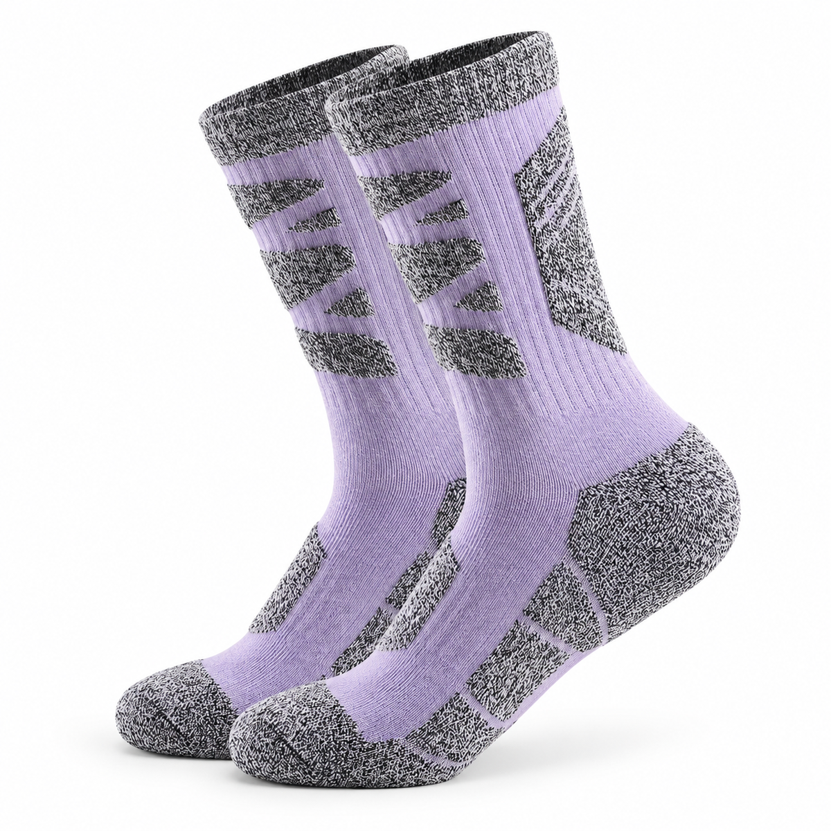 Chaussettes randonnée hiver homme mauve – packshot