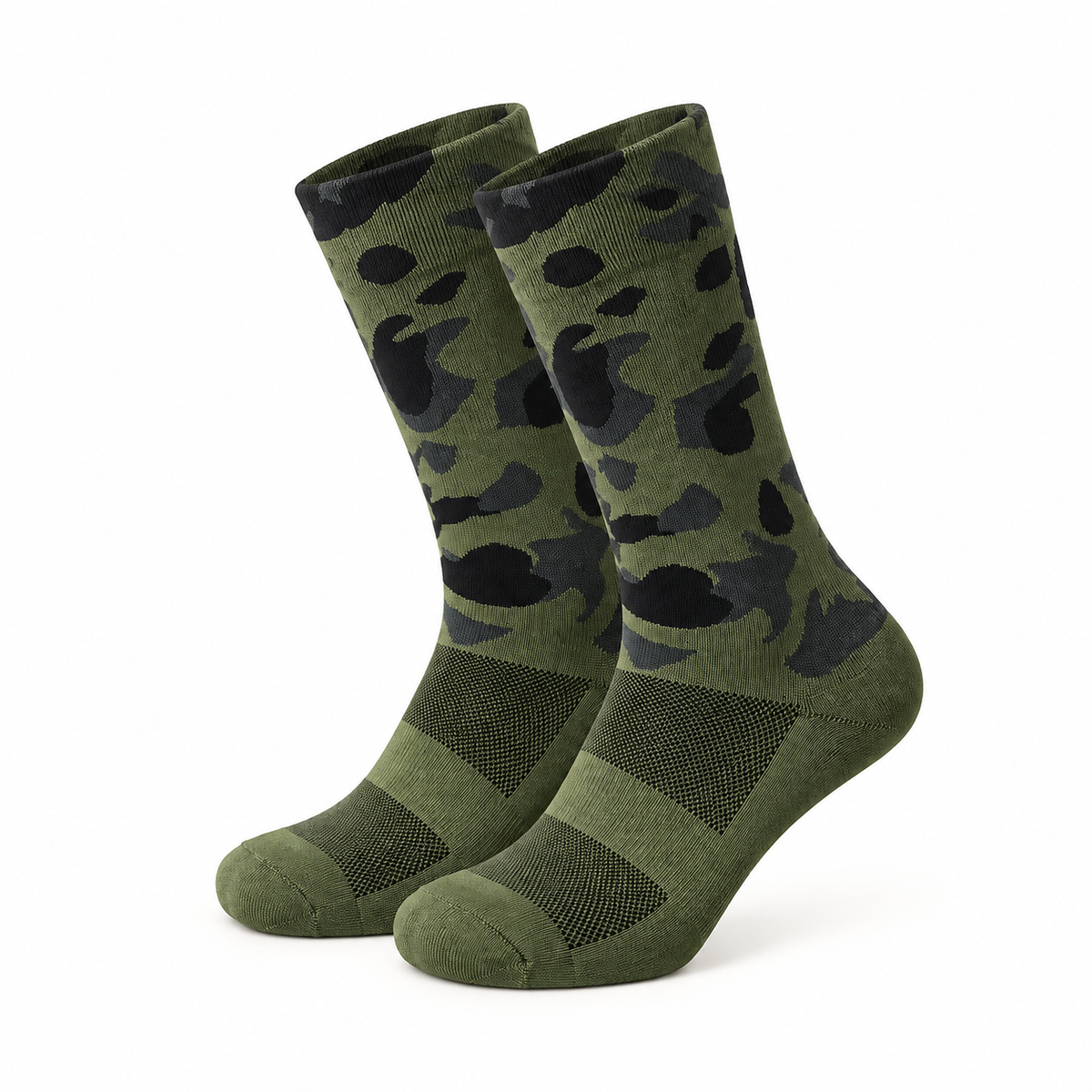 Chaussettes mi-hautes de randonnée vert armé – packshot