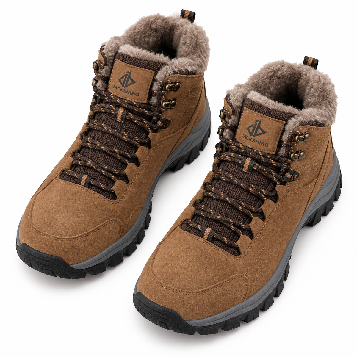 Paire de chaussures randonnée homme marron – vue du dessus