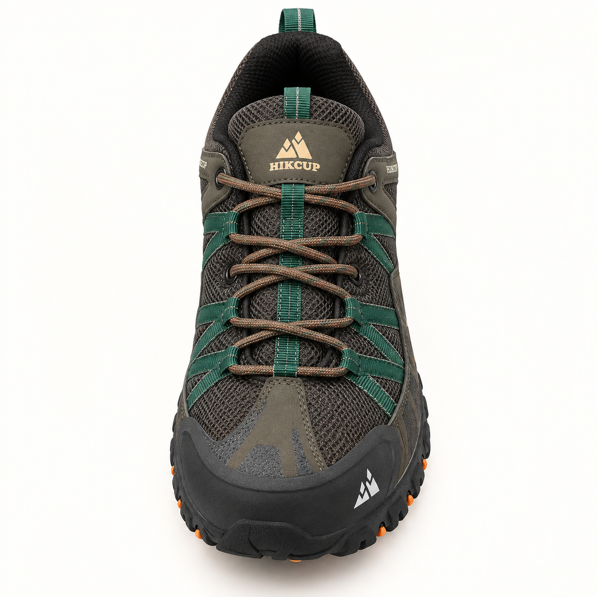 Chaussure randonnée toute saison vert olive – vue du chaussant et du laçage