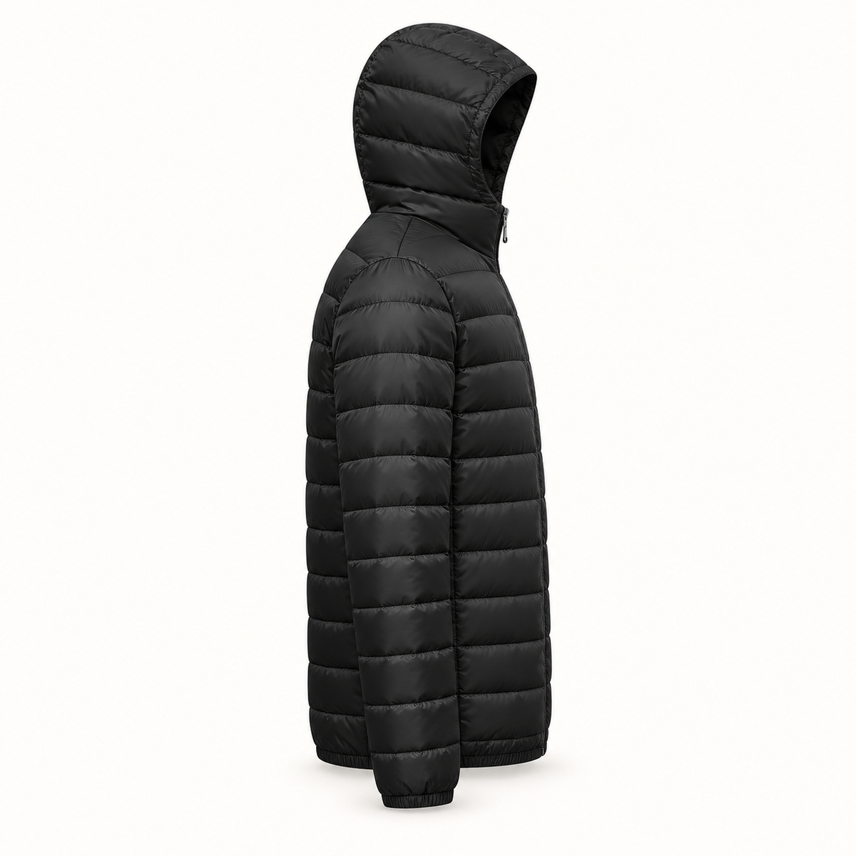 Doudoune haut de gamme homme noire – vue de profil