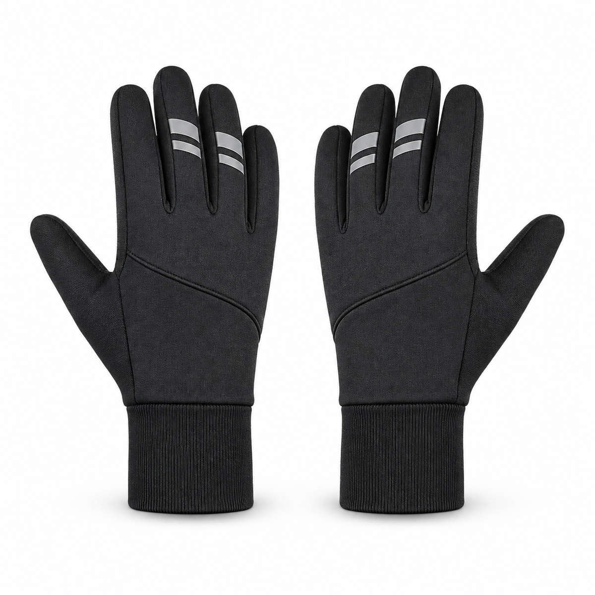 Gant pour bâton de randonnée noir – dos et bandes grises