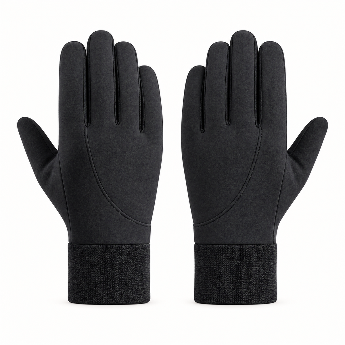 Gants de ski chauds noirs – deux dos et coutures