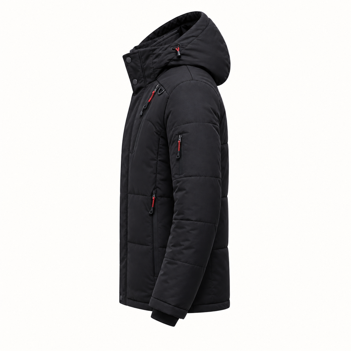 Doudoune randonnée hiver noire – vue de profil