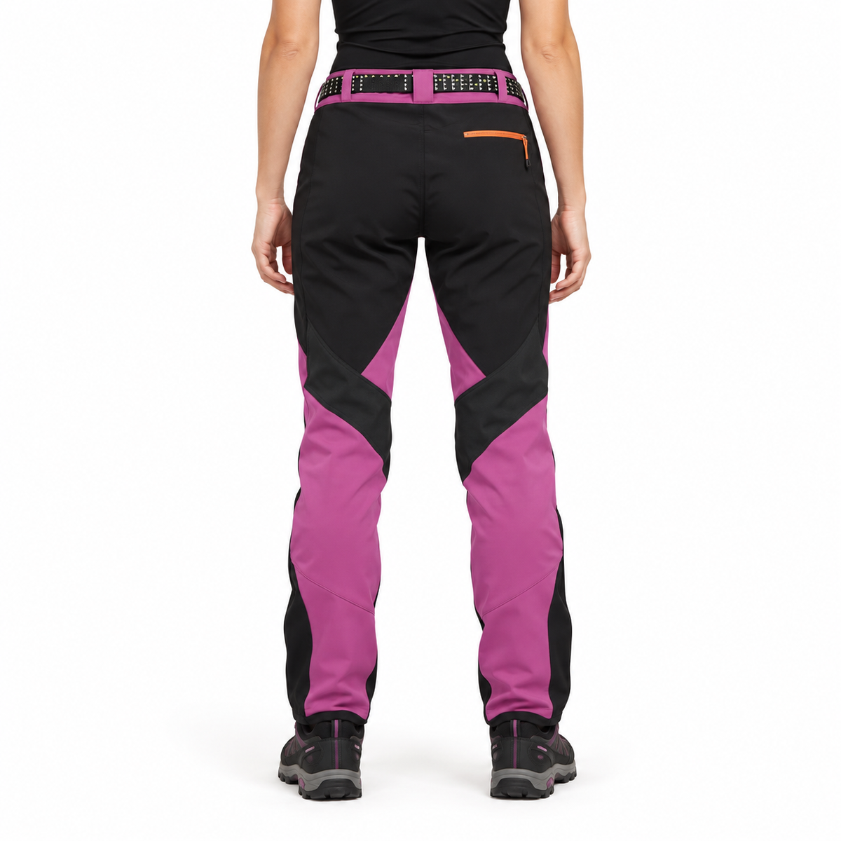Pantalon randonnée haute montagne violet porté – vue arrière