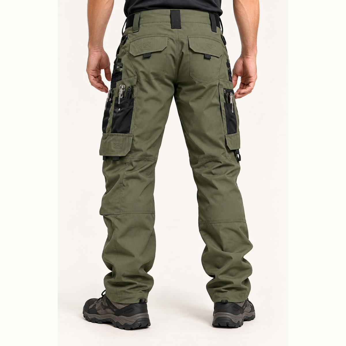 Pantalon randonnée multi poches kaki – vue arrière