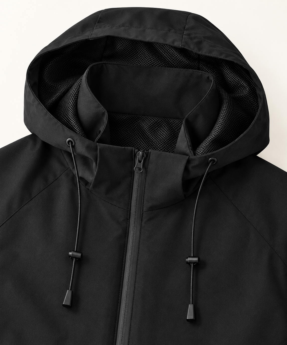 Veste mi saison randonnée femme – détail capuche et col