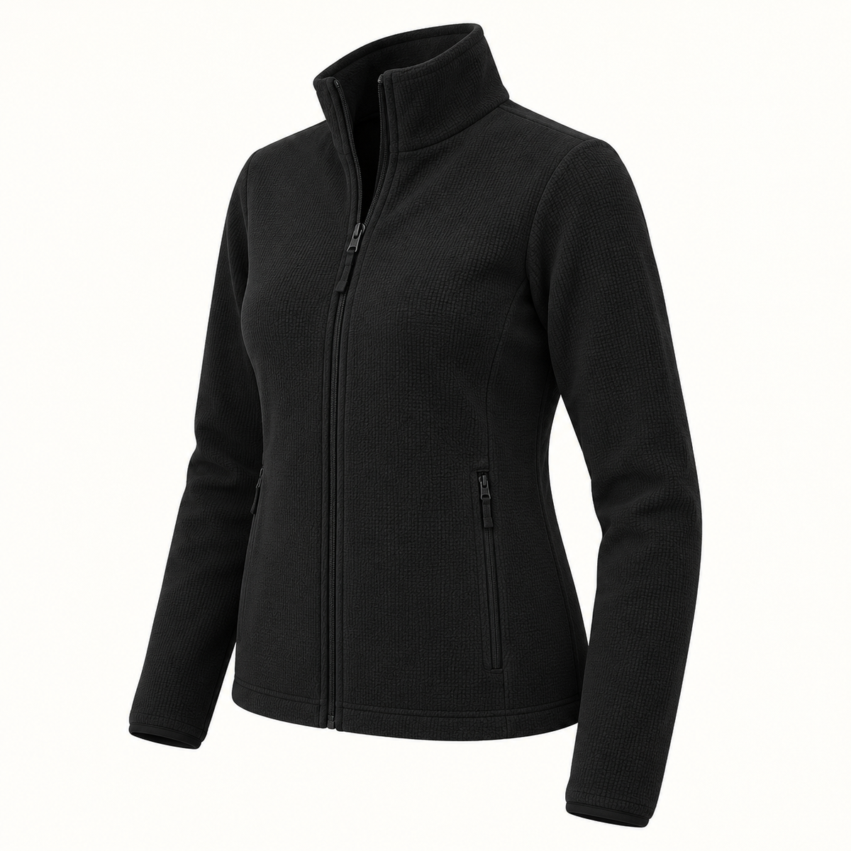Veste polaire randonnée femme noire – vue de profil