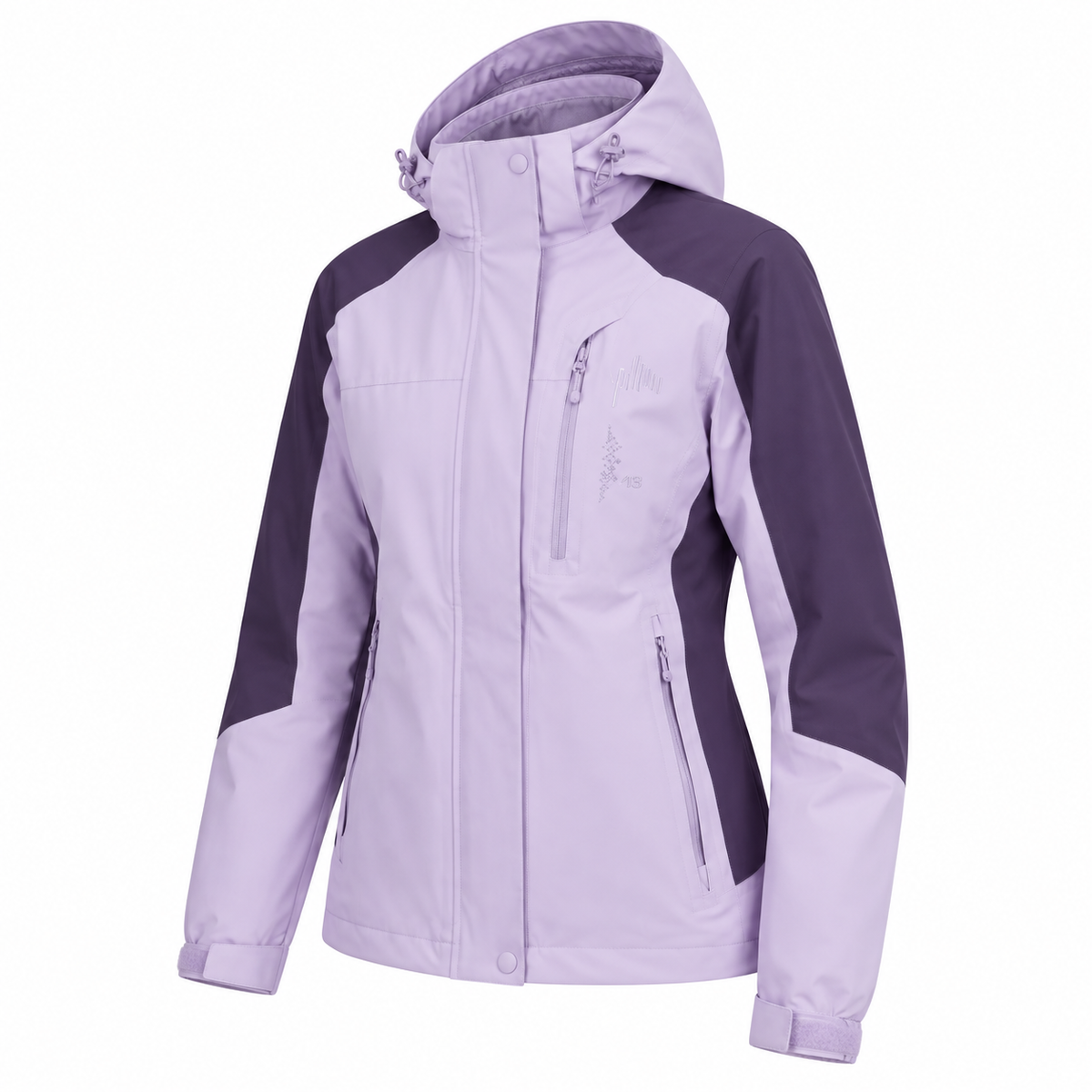Veste randonnée raquette femme lavande vue trois-quarts sans mannequin