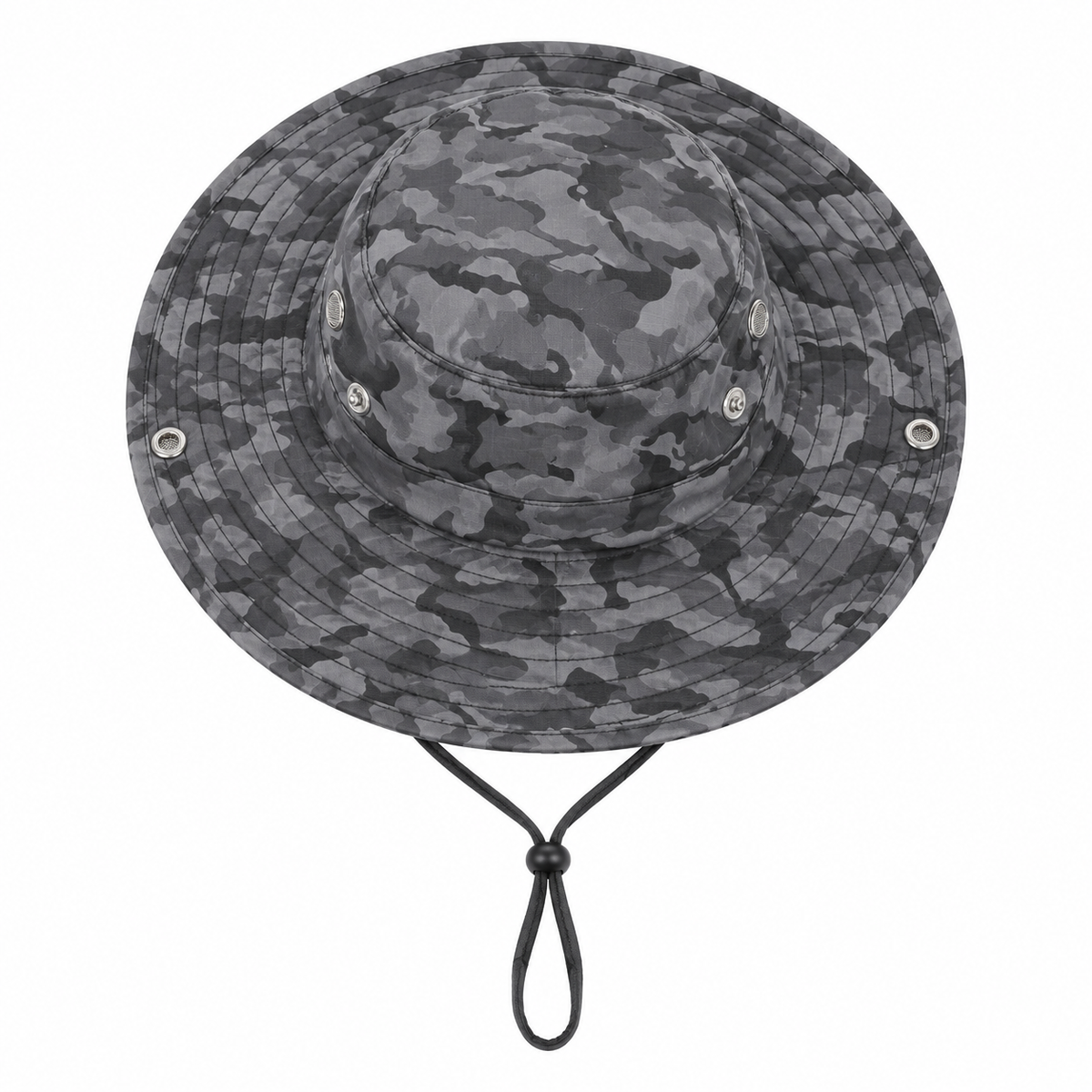 Chapeau de randonnée ventilé gris – vue du dessus