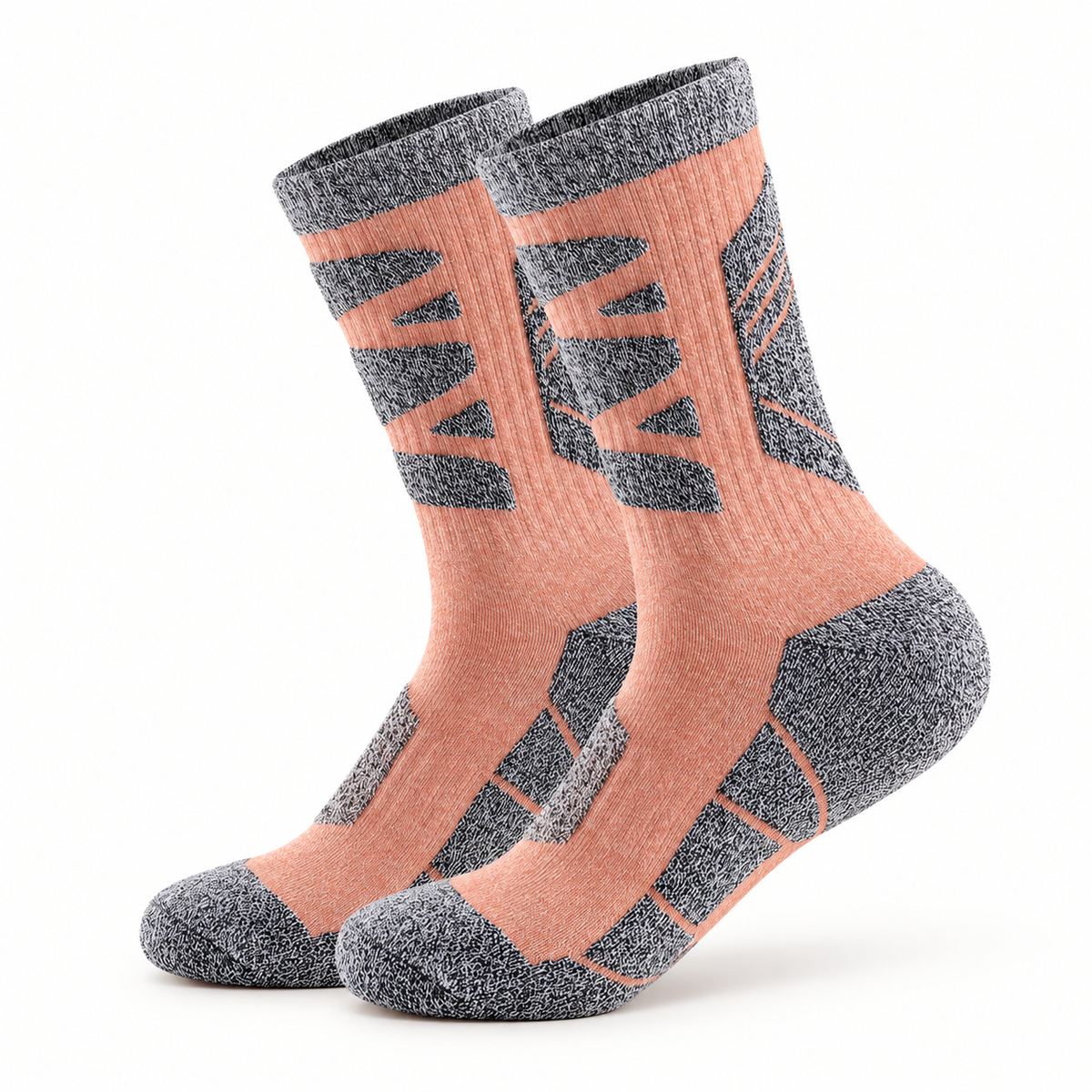 Chaussettes randonnée hiver homme saumon – packshot