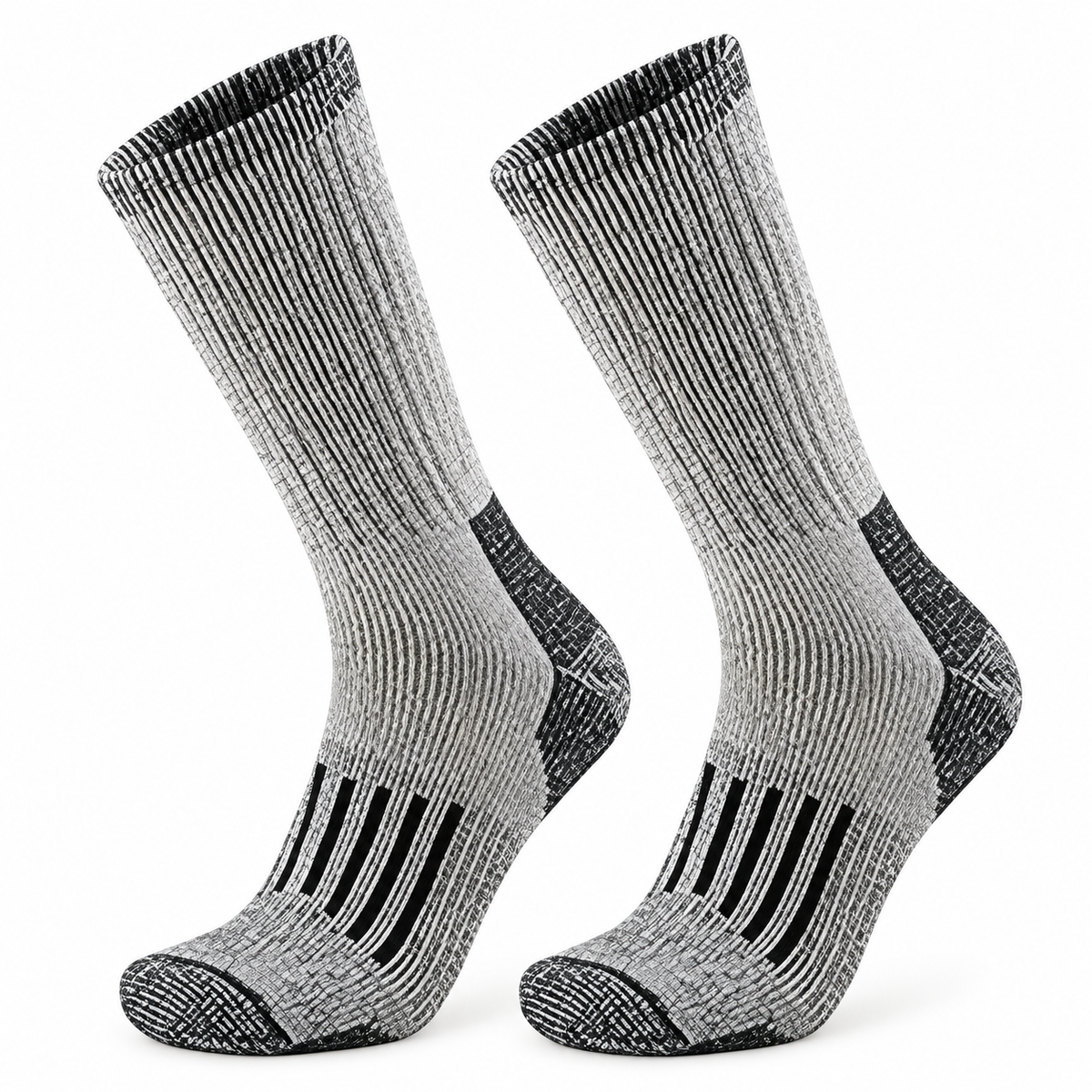 Chaussettes de randonnée femme gris clair et noir – packshot