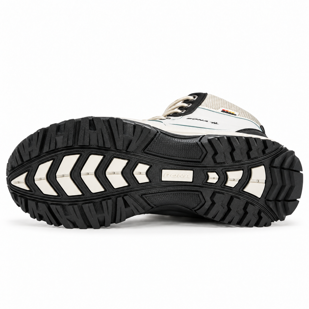 Semelle entière attachée de la chaussure randonnée homme blanc